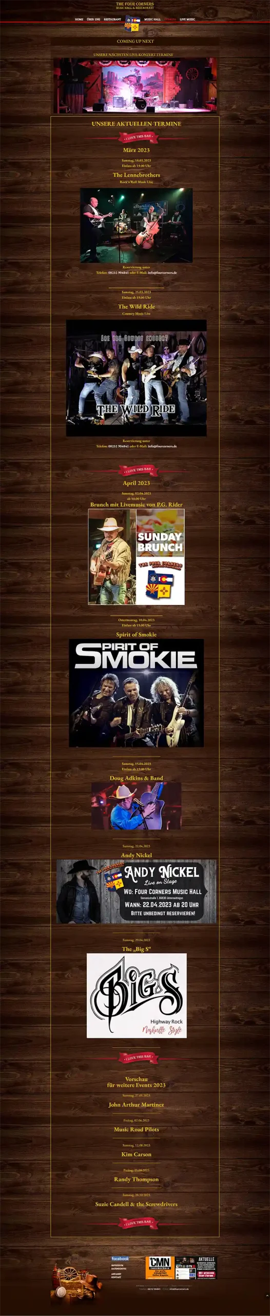 Poster mit Konzertfotos und Bandnamen: The Sweet, Smokie, Andy Mickel und The Gies beim Upload Sounds Festival.